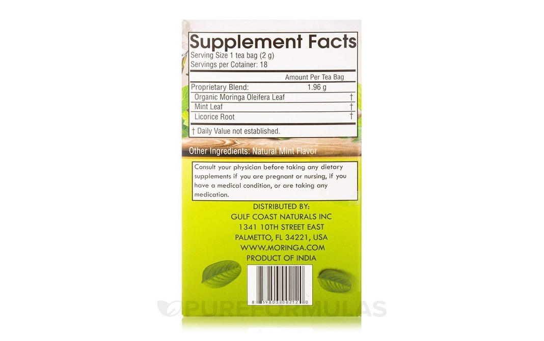Grenera Moringa Mint Infusion Tea   Box  18 pcs